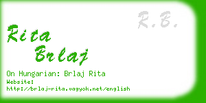 rita brlaj business card